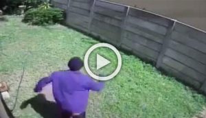 Una cámara oculta en un patio capturó a un ladrón huyendo. Ahora mira de que huía... ¡Hilarante!