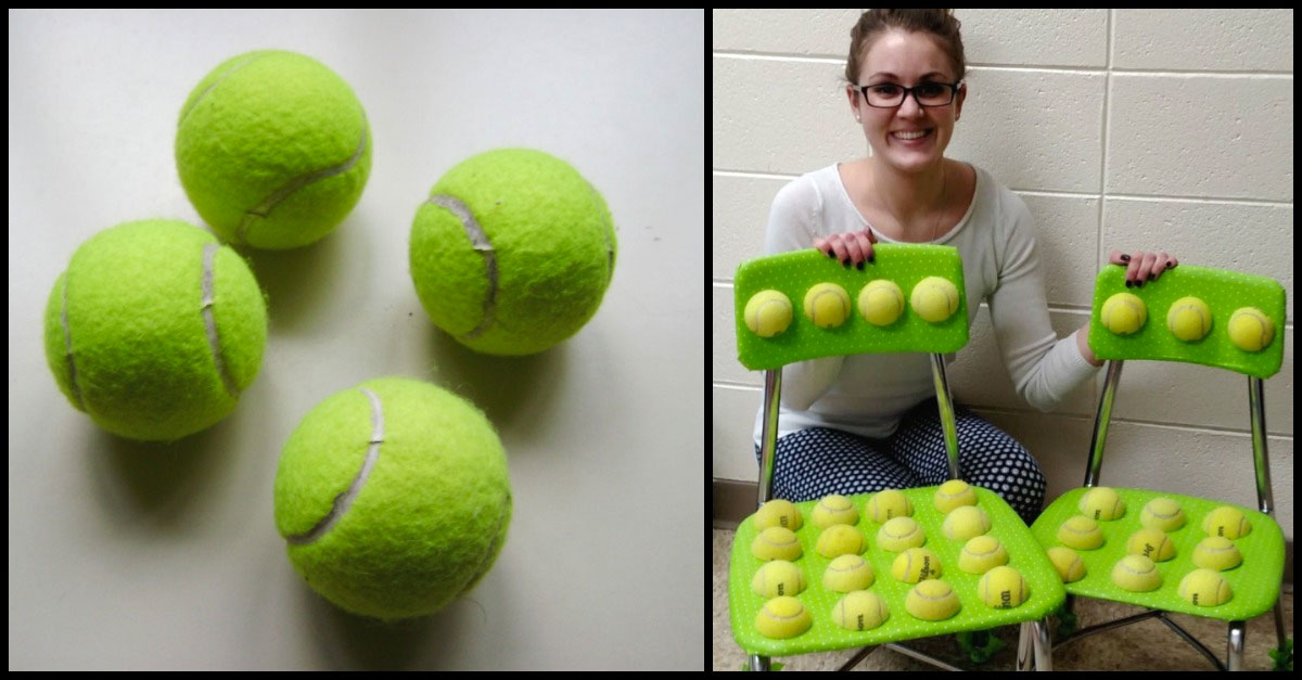 Corta pelotas de tenis por la mitad y las pega en las sillas, mira el cambio en sus estudiantes